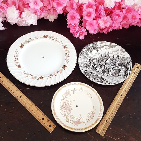 Handmade 3 Tier Cake Stand in Farmhouse Autumn Browns: Dessert Stand Gift - Picture 7 of 11